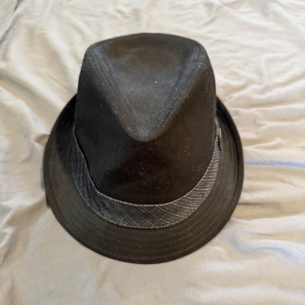 Levi's Hat Fedora Mens XL Black Cotton Twill Lined Casual Classic Logo